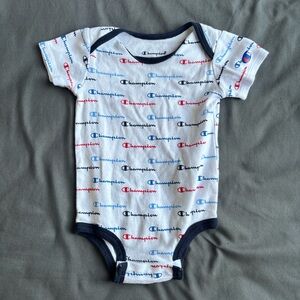 Champion Bodysuit White and Blue